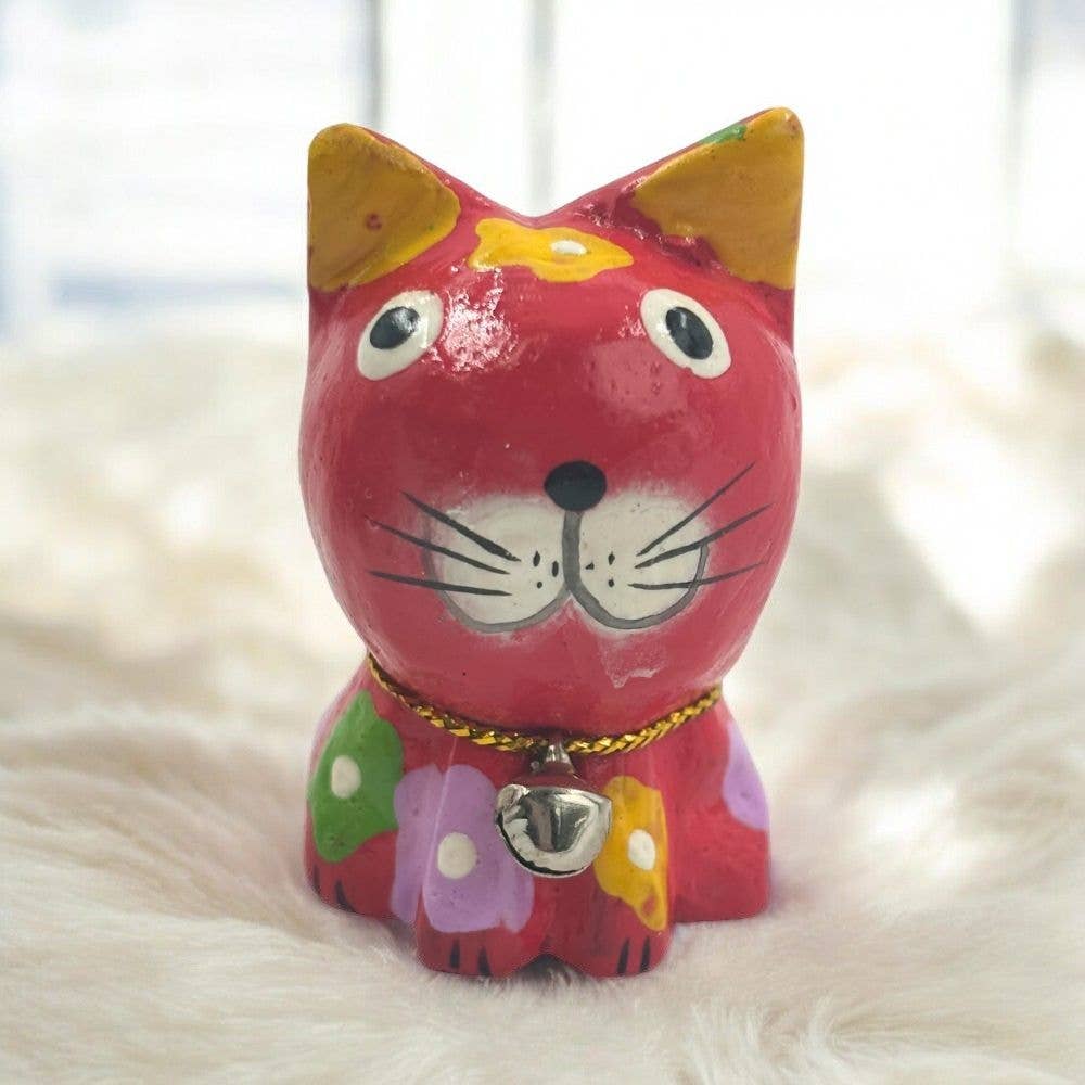 Wood Cat Figurines