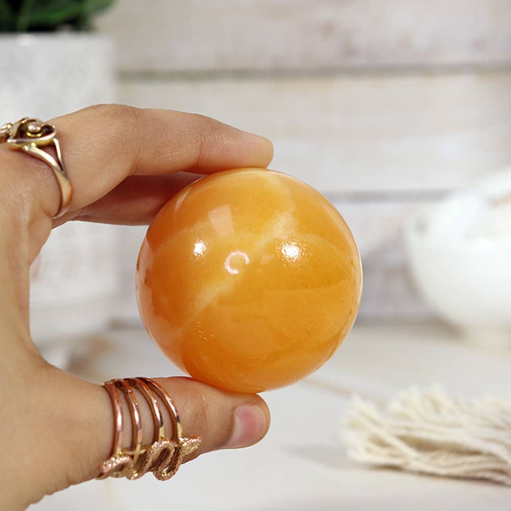 Orange Calcite Sphere | Crystal Spheres