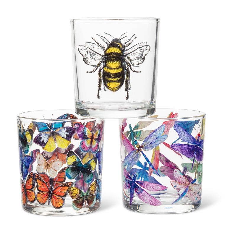 Colourful Butterflies Votive-3"H