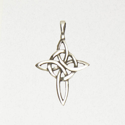 Celtic Pewter Pendant Necklace - Celtic Cross: Pewter