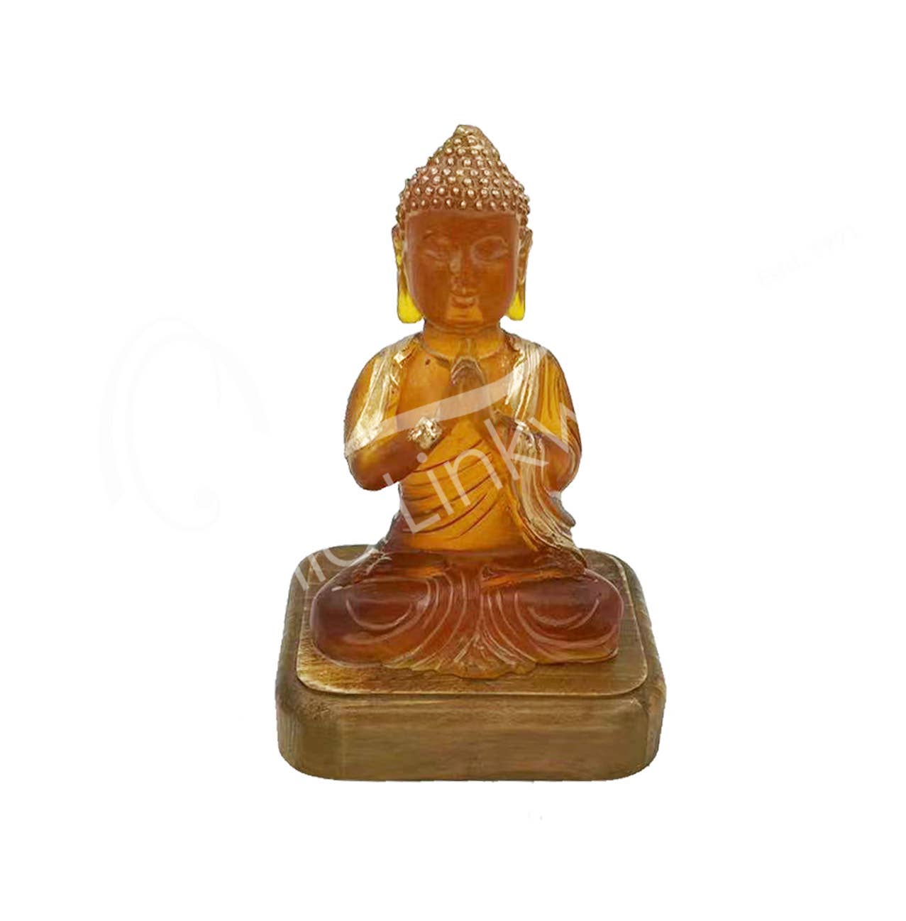 STATUE - BUDDHA AMBER LED LIGHT 3.90"W X 3.55"D X 5.90"H