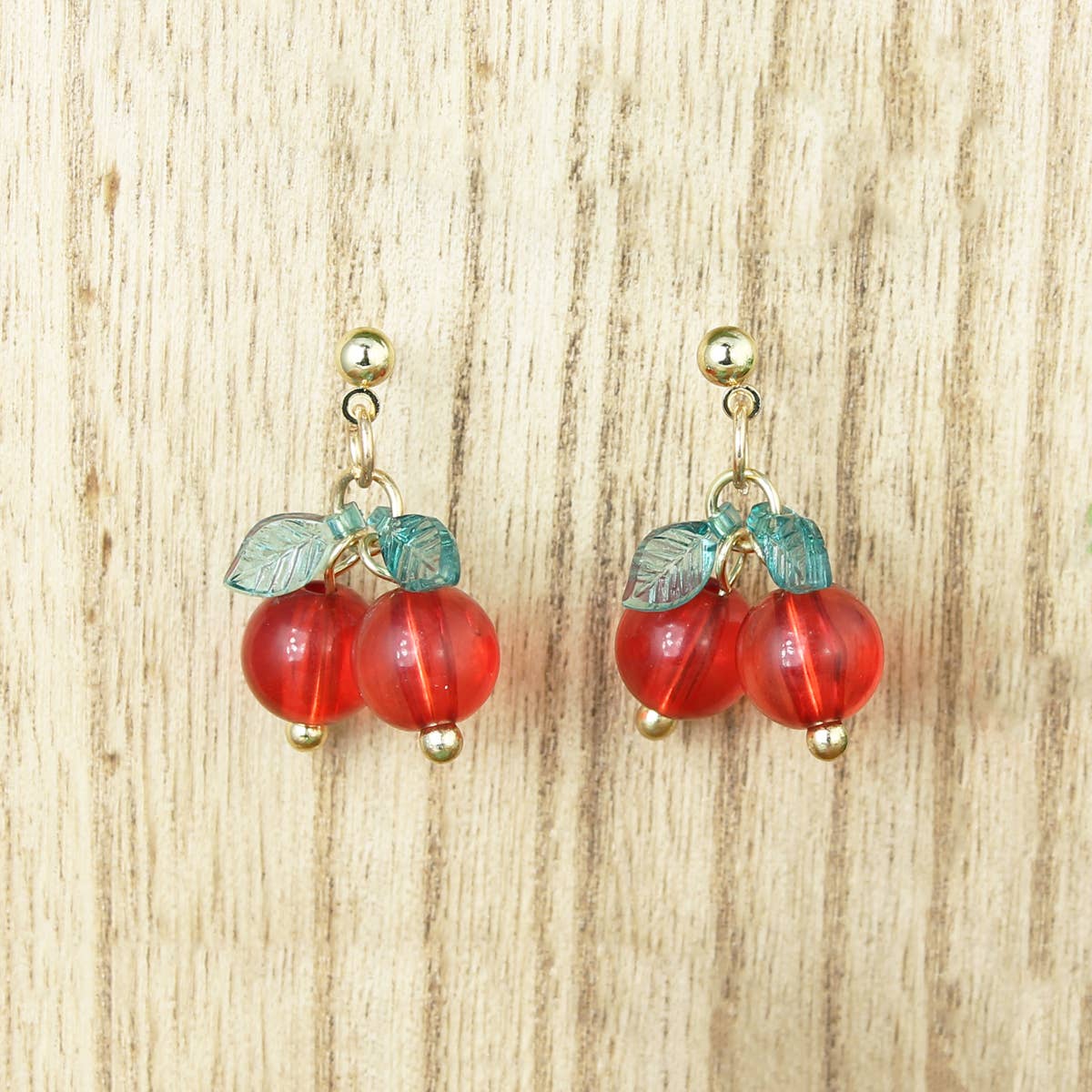 Earrings - Twin Cherries - Post