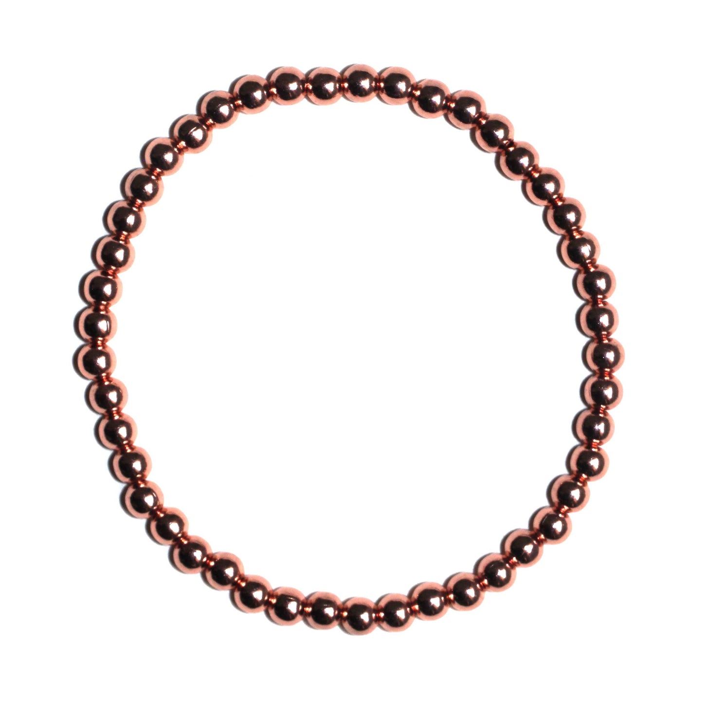 Genuine and solid Copper Bead Bracelet: 4mm round beads