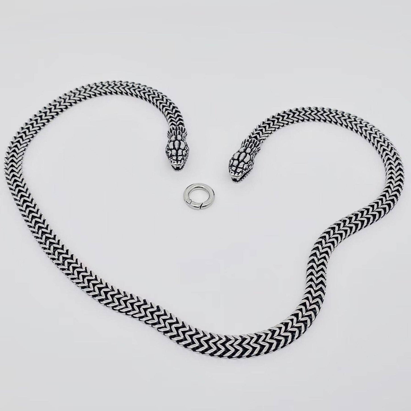 Punk Style Double Snake Head Men's Chain Necklace - MJ
