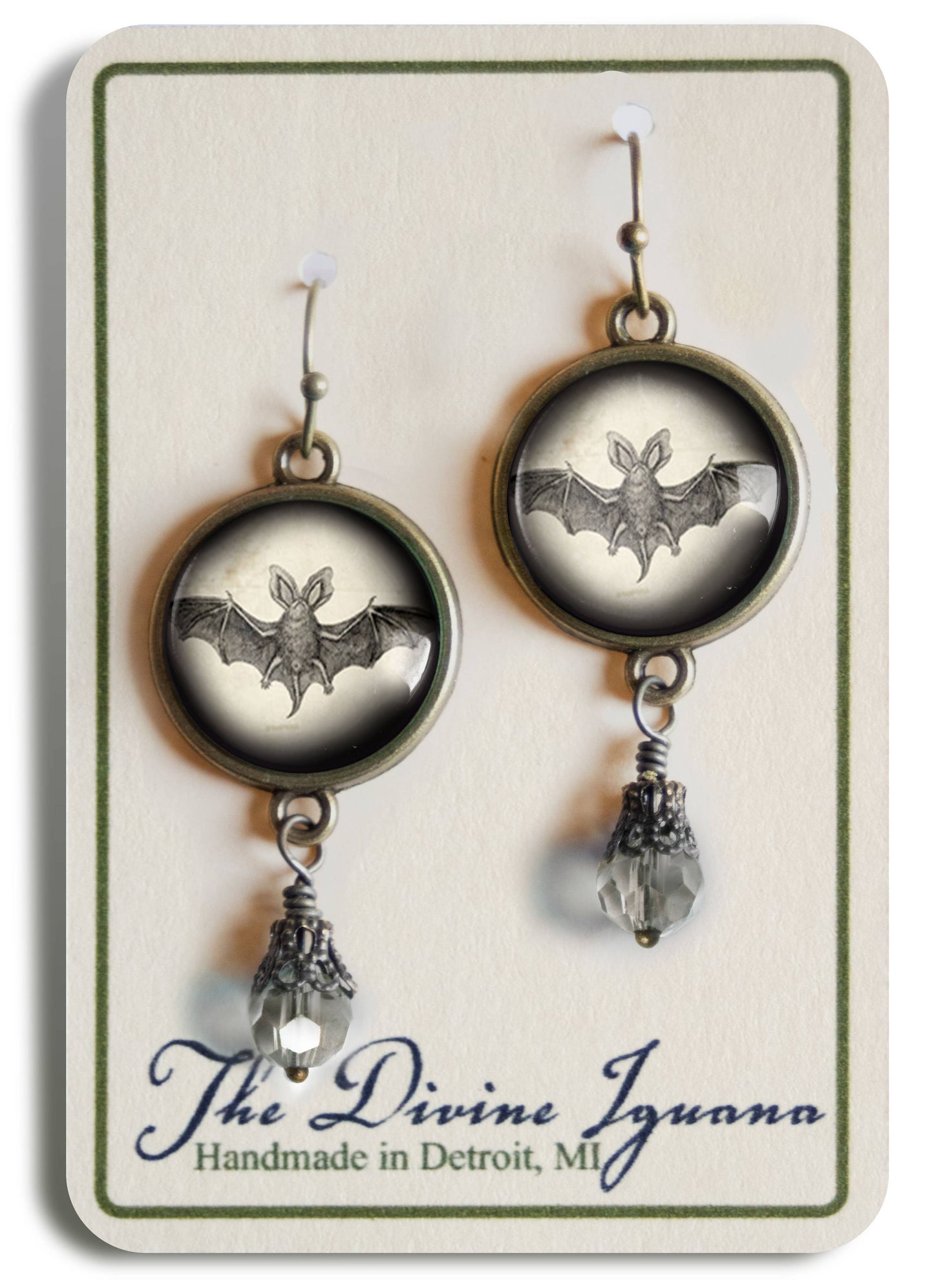 Victorian Bat Goth Halloween Earrings