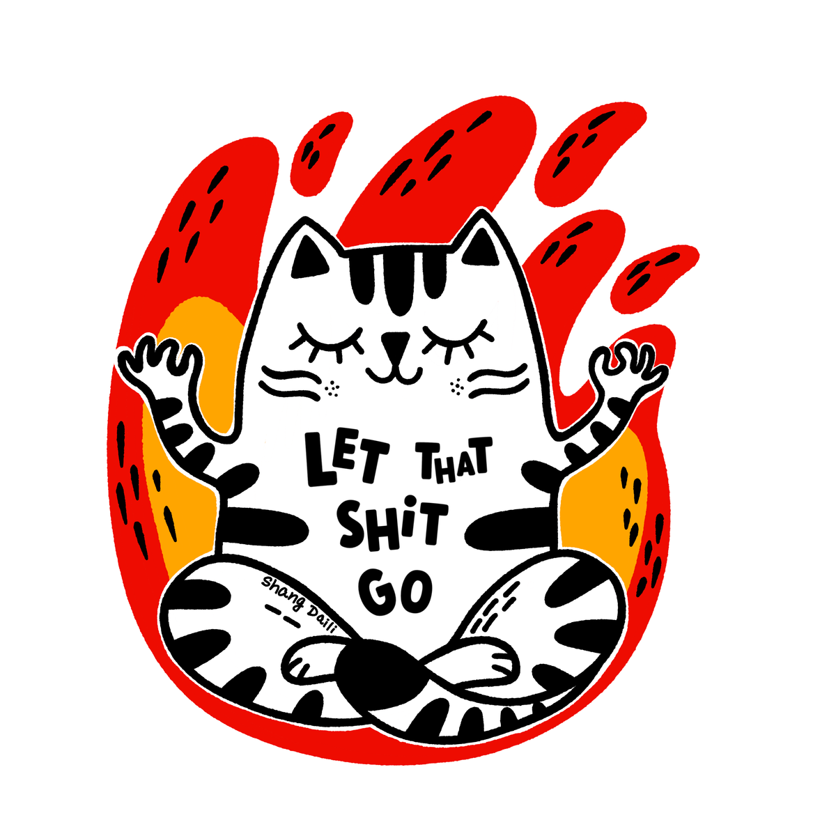 Cat Sticker - Let That Shit Go