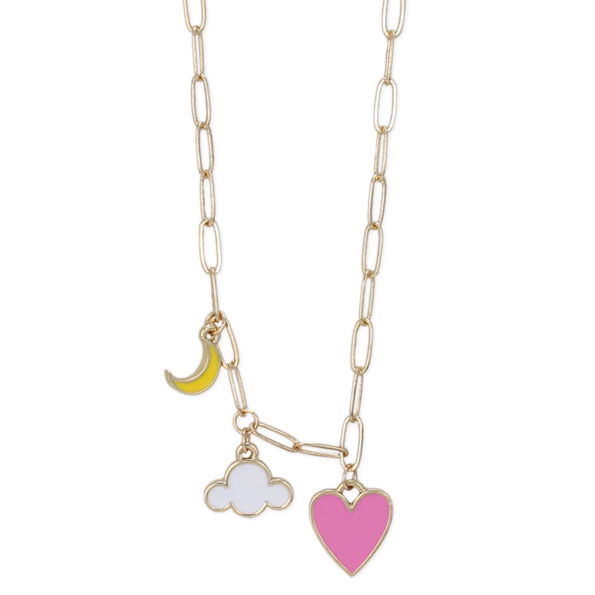 Sweet Dreams Moon Heart Charm Necklace