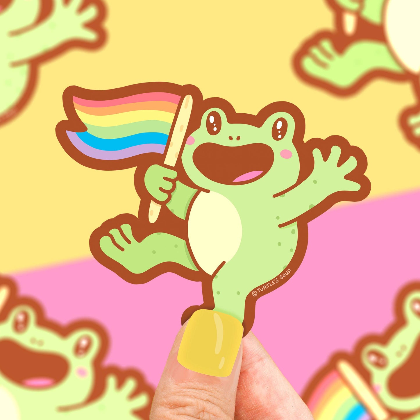 Stickers - TS - Pride LGBT+ Ally Flag Rainbow Frog