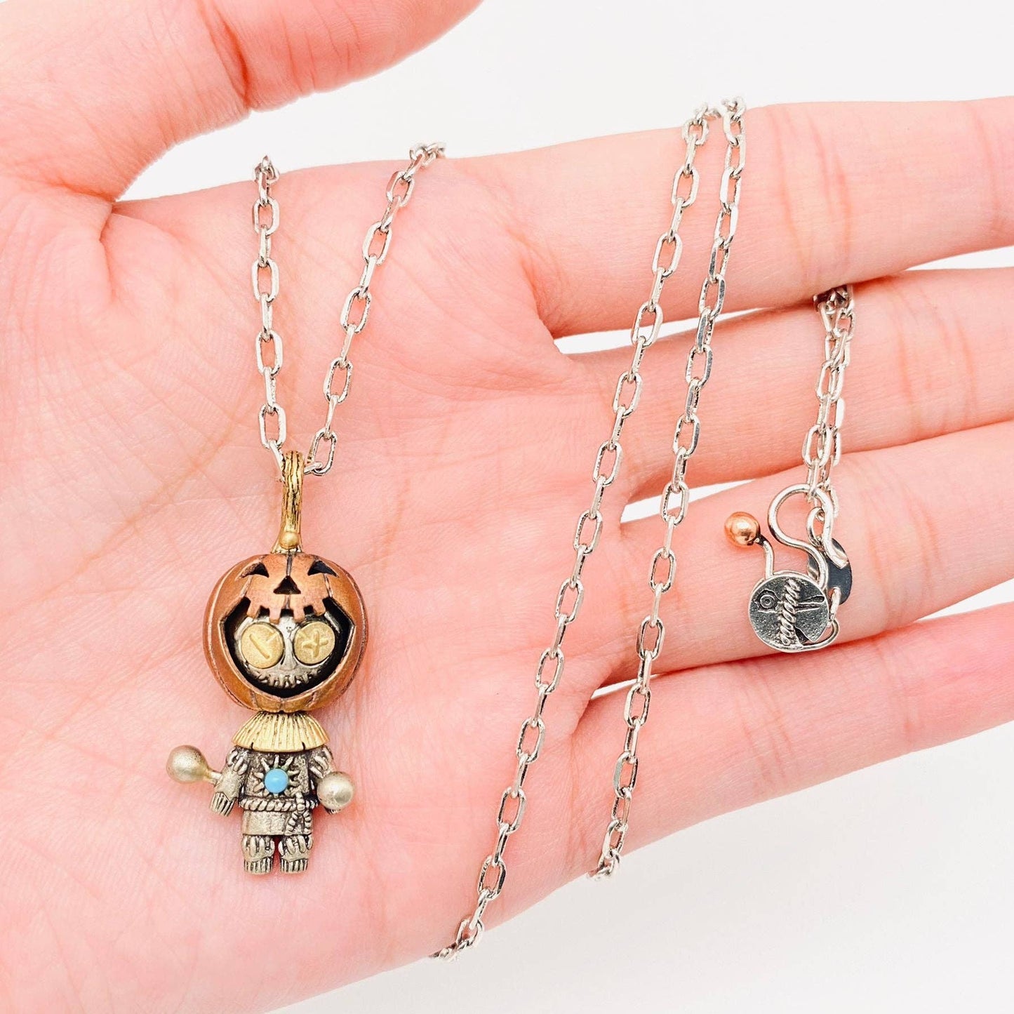 Pumpkin Head Doll Charm Pendant Necklace