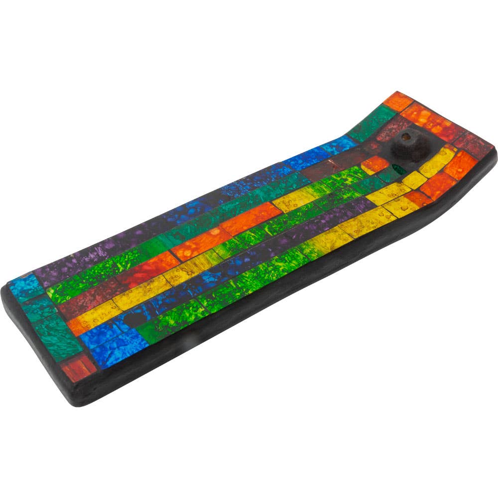 Ceramic Incense Holder Glass Mosaic - Chakra (Each)