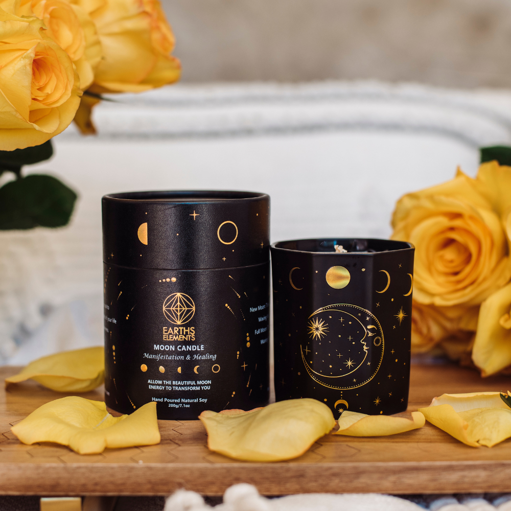 Crystal Candle - Moon Phase in Black Box