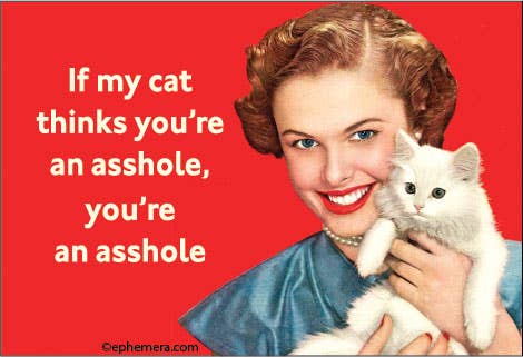 Magnet: If my cat thinks you're an asshole,