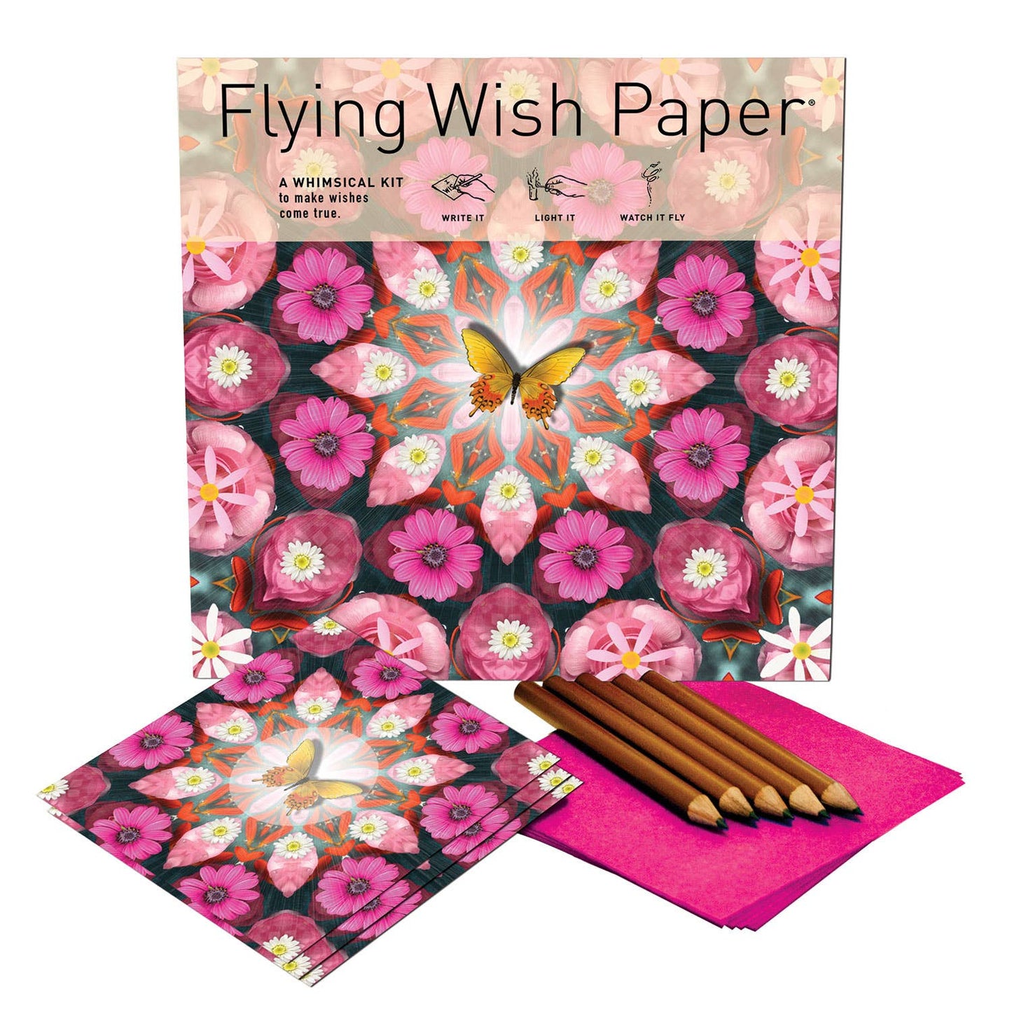 Pink Butterfly – Flying Wish Paper - Large (50)