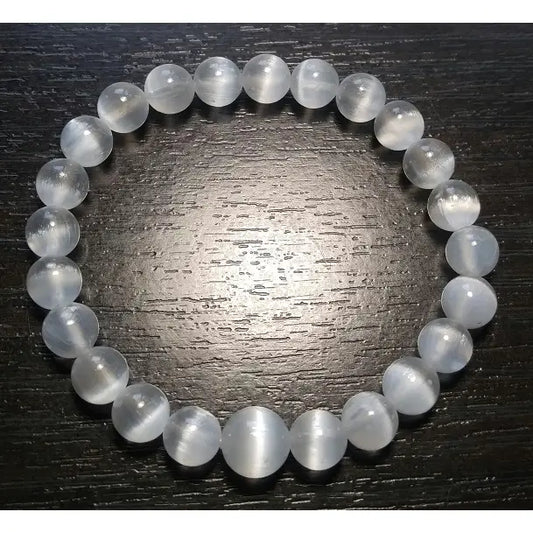 Beaded Bracelet - Selenite 10mm