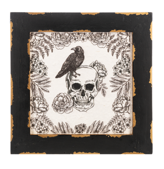 Skull Print in Distressed Frame