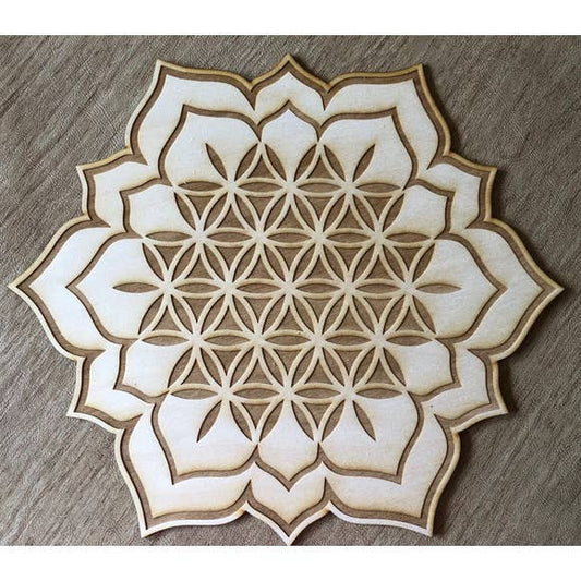 Flower of Life Lotus 1 Crystal Grid: 4 inches