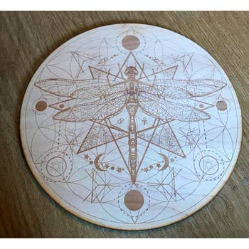 Dragonfly Flower of Life Crystal Grid: 4 inches