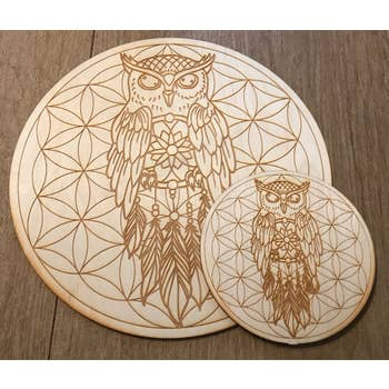 Owl Dreamcatcher Crystal Grid: 4 inches