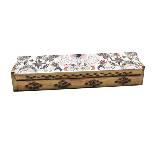 Wooden Incense Burner Box - Celestial Pink