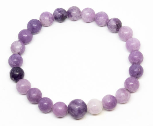 Beaded Bracelet - Lepidolite Wrist Mala - 8mm