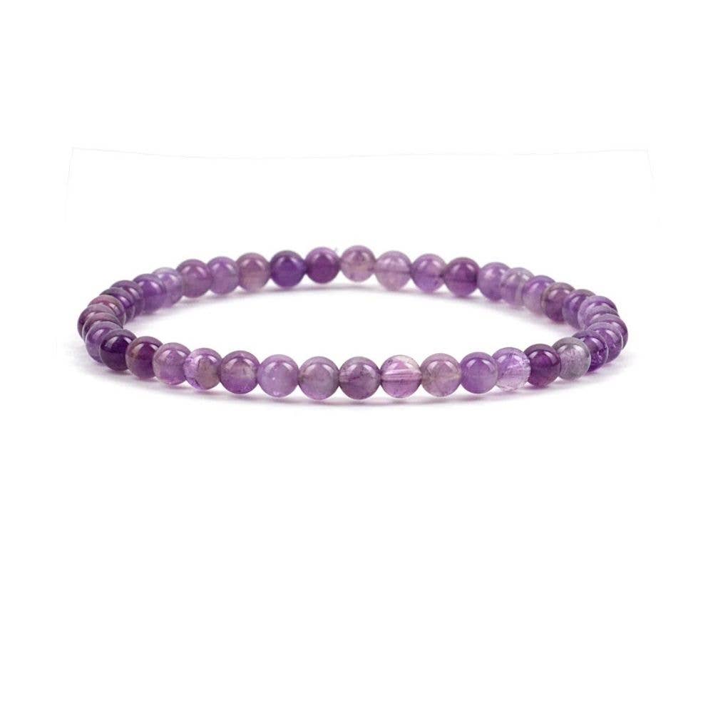 Energy Beads Bracelet - 4mm Amethyst