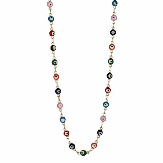 Multicolor Tiny Eye Bead Necklace