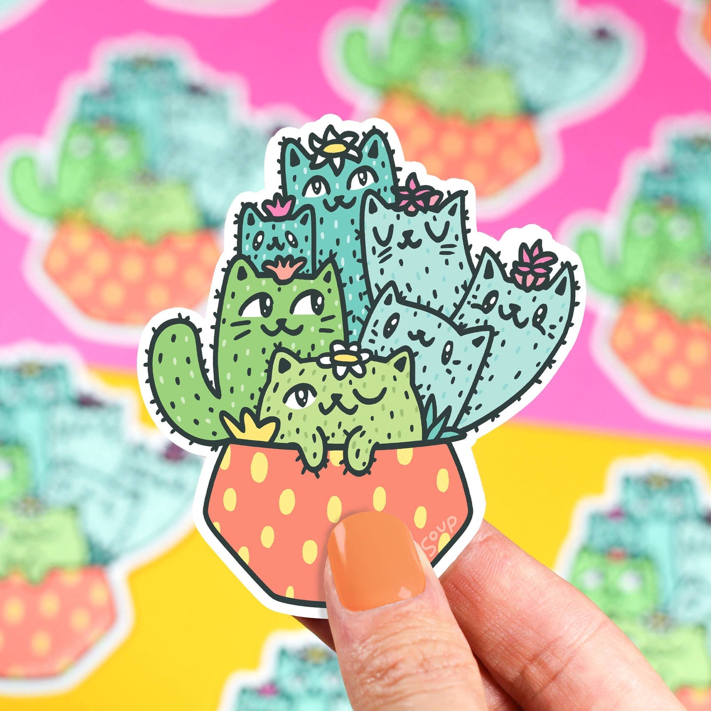 Stickers - TS - Cactus Cats Cacti Garden