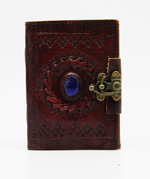 Leather Journal 29 - Small Stone Eye - 4 x 5 inches