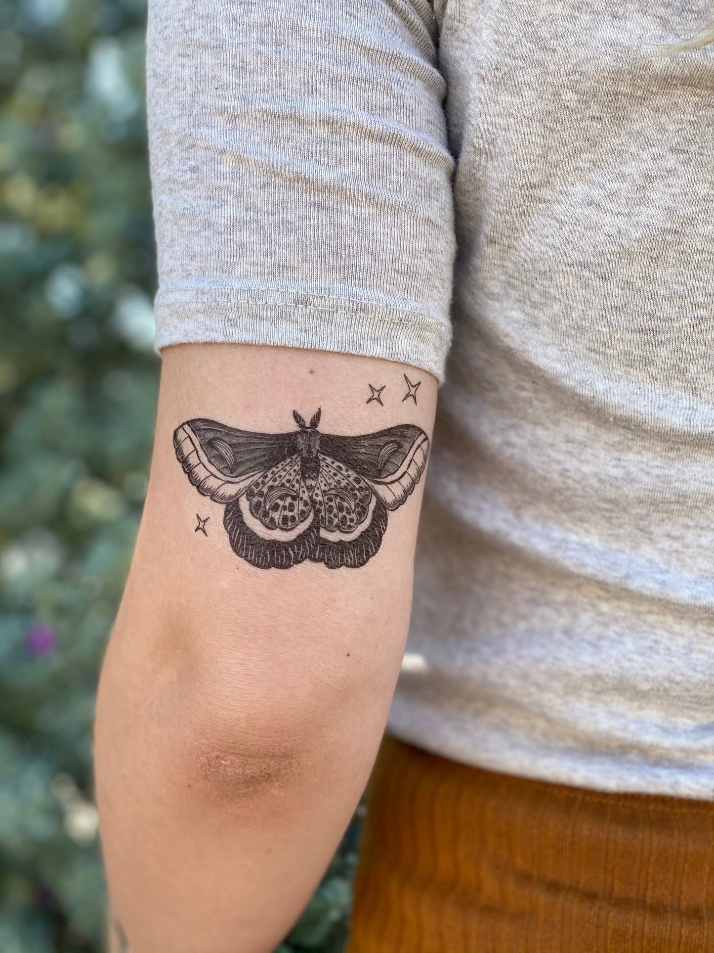 Nature Tats - Night Moth Temporary Tattoo: 1-Pack