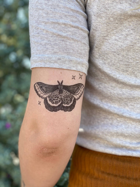 Nature Tats - Night Moth Temporary Tattoo: 1-Pack