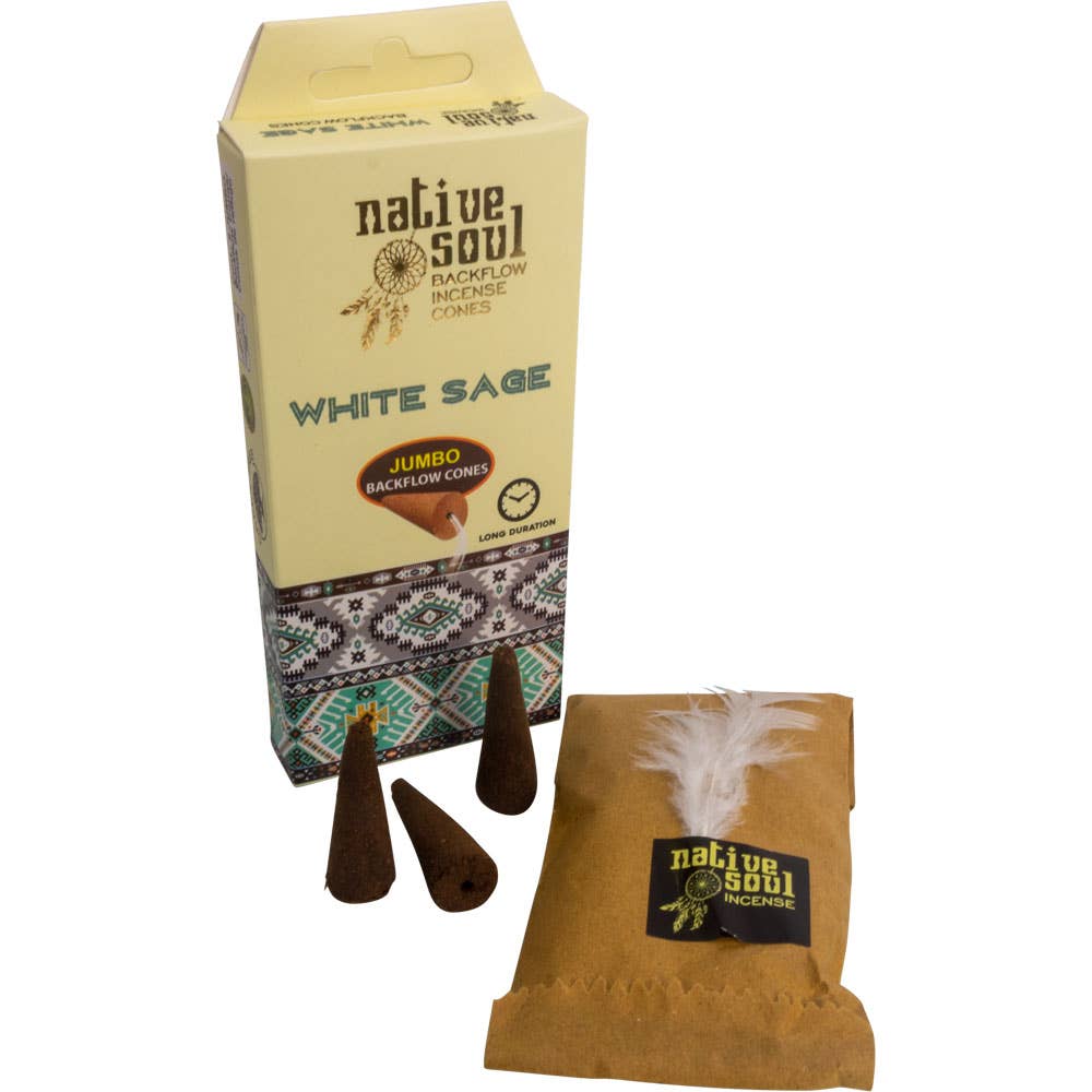 Native Soul Jumbo Backflow CONE - White Sage