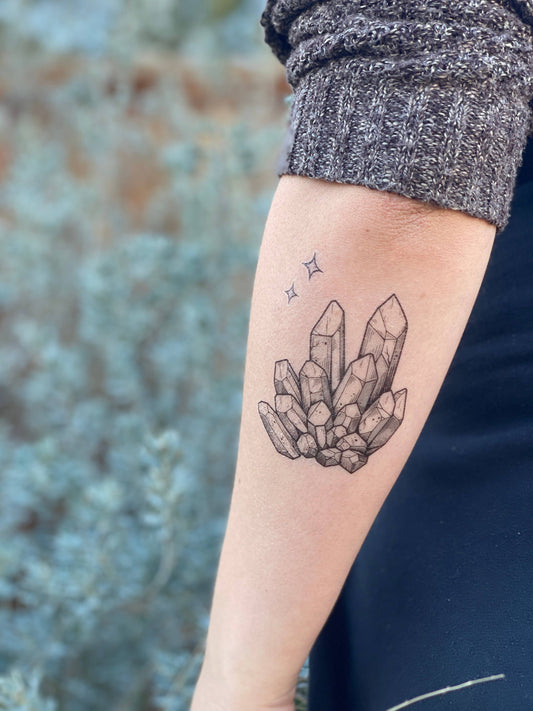 Nature Tats - Crystal Quartz Temporary Tattoo: 1-Pack