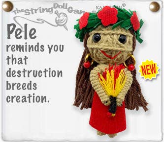 String Doll - Pele the Goddess of Volcanoes Keychain