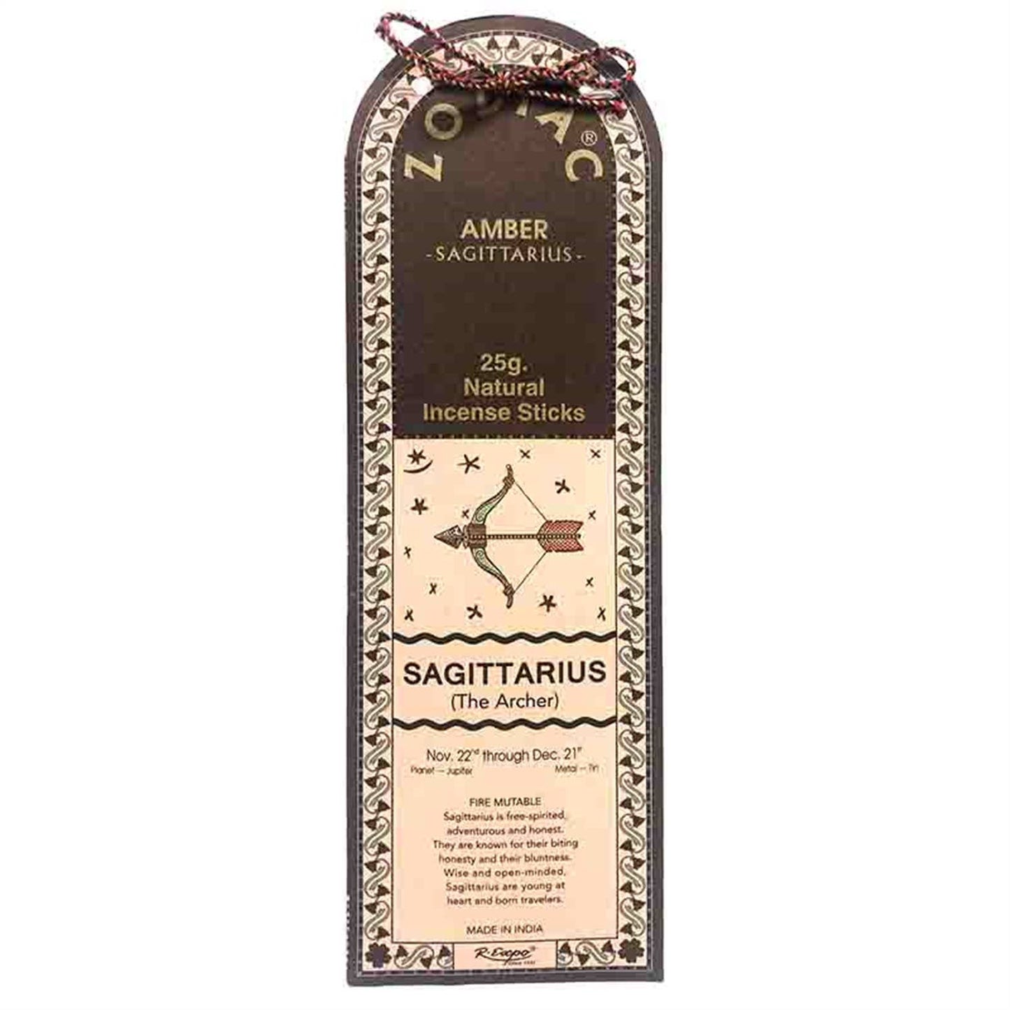 Zodiac Incense- Sagittarius: 25 g. / Amber