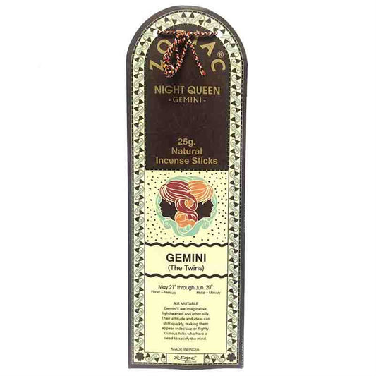 Zodiac Natural Incense- Gemini: Night Queen 25 g.