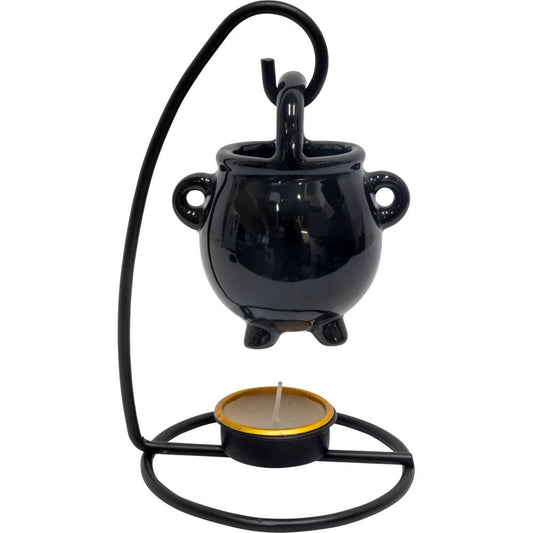 Ceramic Oil Burner w/ Stand - Hanging Cauldron