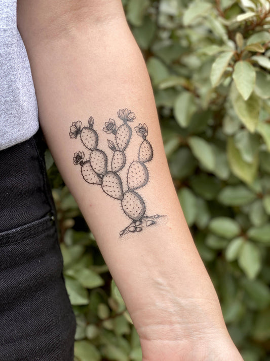 Nature Tats - Prickly Pear Cactus Temporary Tattoo: 1-Pack