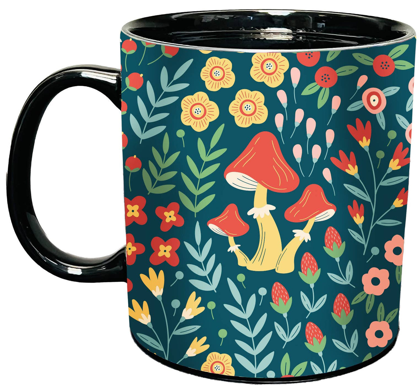 Blooming Flowers Heat Reveal Mug - Mushrooms