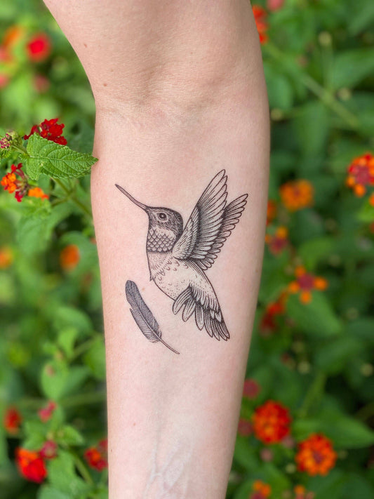 Nature Tats - Hummingbird Temporary Tattoo: 1 Pack